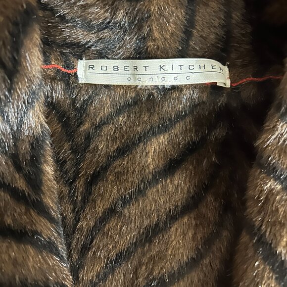 Vintage Robert Kitchen Rust Faux Suede Vest Faux Fur Lining Made in Canada Sz L - Picture 4 of 6